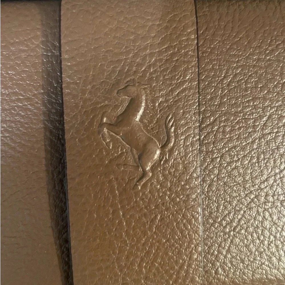 Ferrari Genuine Leather iPad Tablet Folio Brown w/Dust Bag Luxury Executive Case